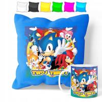 ZESTAW: KUBEK + POSZEWKA - SONIC HEDGEHOG - PREZENT WIELE WZORÓW + IMIĘ