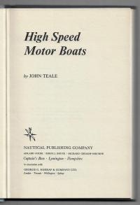 High Speed Motor Boats ___ J.Teale ___ 1969