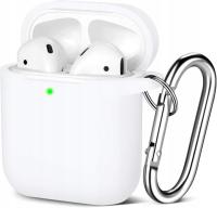 AirPods 2, wiszące na szyi, torbie, Silikonowe Etui Ochronne, białe