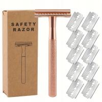 Металлическая перезаряжаемая бритва 10 лезвий для бритвы GOLD SEOL.