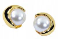 Klipsy z Perłą Złote Perełki na Uszy Eleganckie Wygodne Zapięcie Colibra