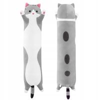 Талисман мягкая игрушка подушка длинный кот серый 50 см