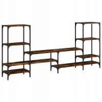 Szafka RTV dębowy 206,5x28,5x95 cm, przydymiony dąb