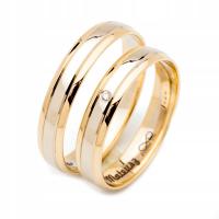 ЗОЛОТЫЕ СВАДЕБНЫЕ КОЛЬЦА С БРИЛЛИАНТОМ МОДЕЛЬ А-210