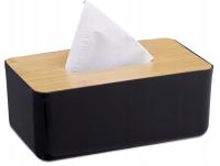 CHUSTECZNIK POJEMNIK PUDEŁKO NA CHUSTECZKI CZARNY BAMBUS PODAJNIK 21X11X8