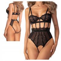 Obsessive Body otwarte regulowane paski sexy koronka Hersis czarne L/XL