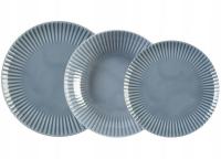 Lubiana Daisy K90T serwis obiadowy komplet talerzy 6/18 szaro niebieski