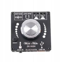 ZK-502H Mini wzmacniacz audio 2X50W Bluetooth 5.0 AUX USB DIY