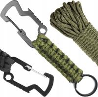 BRELOK DO KLUCZY SURVIVAL TAKTYCZNY PARACORD KARABIŃCZYK OTWIERACZ BUTELEK