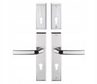 KLAMKA ZEWNĘTRZNA+SZYLD ZEUS 90MM LEWA NIKIEL