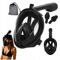 PEŁNOTWARZOWA MASKA DO NURKOWANIA POD WODĘ NA BASEN UNIWERSALNA FAJKA RURKA