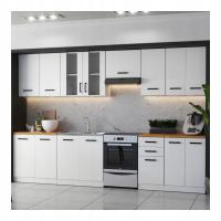 МЕБЕЛЬ ДЛЯ КУХНИ НАБОР ШКАФОВ ДЛЯ КУХНИ МОДУЛЬНАЯ СТОЛЕШНИЦА JOLA 3,2 М БЕЛЫЙ МАТОВЫЙ