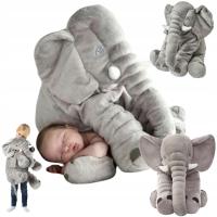 SŁOŃ PLUSZOWY USYPIACZ PRZYTULANKA DUŻY PLUSZAK SŁONIK MIŚ Poduszka Miękki