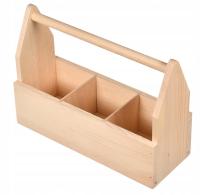 Drewniany organizer z 3 przegrodami
