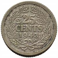 46249. Curacao - 25 centów - 1943r. - Ag