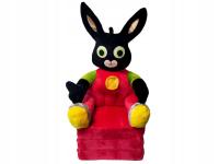 Rozkładany czerwony fotelik króliczek dla dziecka