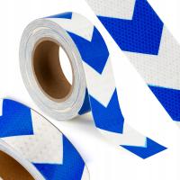 25M TAŚMA ODBLASKOWA SAMOPRZYLEPNA NIEBIESKO - BIAŁA MOCNA
