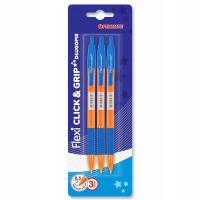 Długopis Flexi Clic & Grip PENMATE 3 szt. blister PENMATE