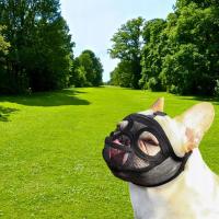 Regulowana maska dla psa z krótkim pyskiem, kaganiec, pielęgnacja języka, czarny S