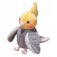 Papuga Pacynka na rękę Prezent dla dzieci Wygodny Śliczny 20 cm Nadziewany żółty i szary