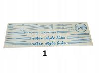 NAKLEJKI ROWEROWE RETRO NIEBIESKAIE