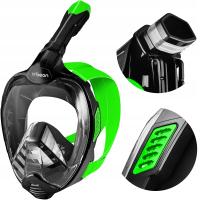 Maska do nurkowania pełnotwarzowa, z kamerką Beon Pro G5 zielony