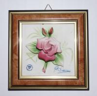 H-P CAPODIMONTE фарфоровые цветы 3D в рамке розы