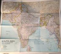 South Asia with Afghanistan and Myanmar mapa National Geographic 1997 r.