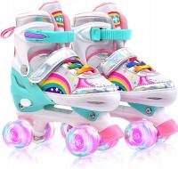 Wrotki różowe regulowane