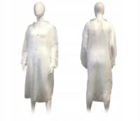 Fartuch jednorazowy medyczny ochronny biały zapinany na napy