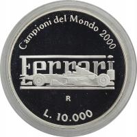 9.SAN MARINO, 10 000 LIRÓW 2001 FERRARI proof