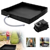 Składana Podstawa Prysznicowa z Rurą Odpływową, Brodzik Prysznicowy, Czarny