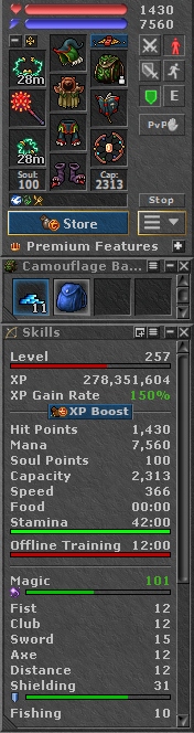TIBIA 257 ED + 101 MLVL + 2 CHARMY + 110K + SECURA + EQ + FREE RK