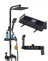 ZESTAW PRYSZNICOWY CZARNY Z TERMOSTATEM MIKKA BATERIA PRYSZNICOWA Panel