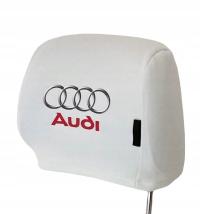 Audi Pokrowce na zagłówki z Logo 2 szt.Białe