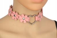 Ожерелье-чокер воротник розовые цветы кожа Китти панк рок 23 мм