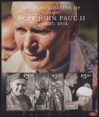 Saint Vincent Gr. 2014 ark 7296-98 ** Jan Paweł II