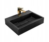Umywalka konglomeratowa nablatowa REA GOYA BLACK MAT 60CM czarna