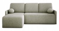 Narożnik z funkcją spania HOPE zgaszony beż boucle sofa rogówka sprężyny
