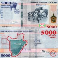# BURUNDI - 5000 FRANKÓW - 2022 - P-NEW - UNC