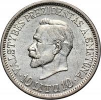 Litwa, 10 litów 1938, A. Smetona. #TY#