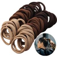 Набор резиновых лент для волос, прочная эластичная лента для волос, классическая, 60 шт., Коричневый