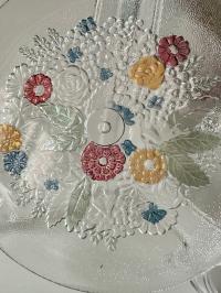 Витрина полые цветы тарелка стекло ПРЛ тарелка k69