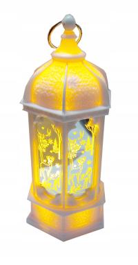 ZNICZ LATARENKA LAMPION LUSTRZANY LED NA BATERIE BIAŁY 6,5 X 14 CM