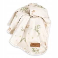 Kocyk Bawełniany Niemowlęcy Rośliny 90x75cm ColorStories Eucalyptus
