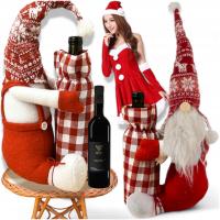 SKRZAT ŚWIĄTECZNY GNOM KRASNAL NA BUTELKĘ OZDOBA DEKORACJA BOŻONARODZENIOWA