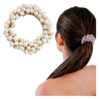 Gumka do Włosów Złota z Koralikami Elegancka Bezpieczna Lekka i Wygodna