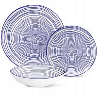 Zestaw serwis obiadowy MG Home z porcelany na 6 osób 18 el. komplet prezent