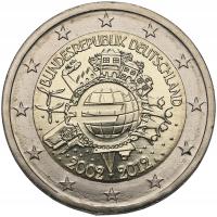 Niemcy, 2 euro 2012 A, 10 Lat Monety Euro