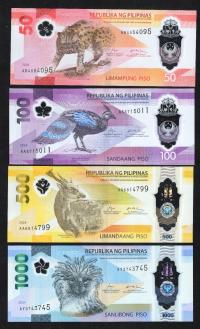 FILIPINY PELNY ZESTAW 50+100+500+1000 PIso 2024-2025 P-237-241 POLIMER UNC